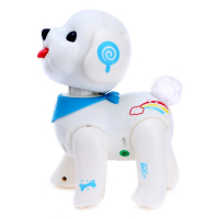 Робот собака &laquo;Милый щенок&raquo;, программируемый, на пульте управления, интерактивный: реагирует на хлопки, звук, свет, на батарейках, на русском языке