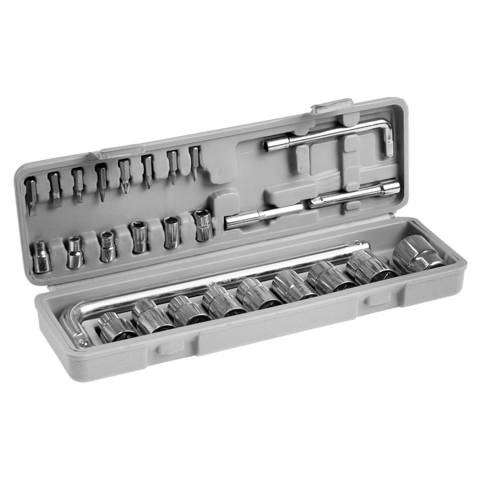 Набор инструментов в кейсе ТУНДРА, автомобильный, 1/2 Набор инструментов в кейсе ТУНДРА, автомобильный, 1/2" и 1/4", 27 предметов