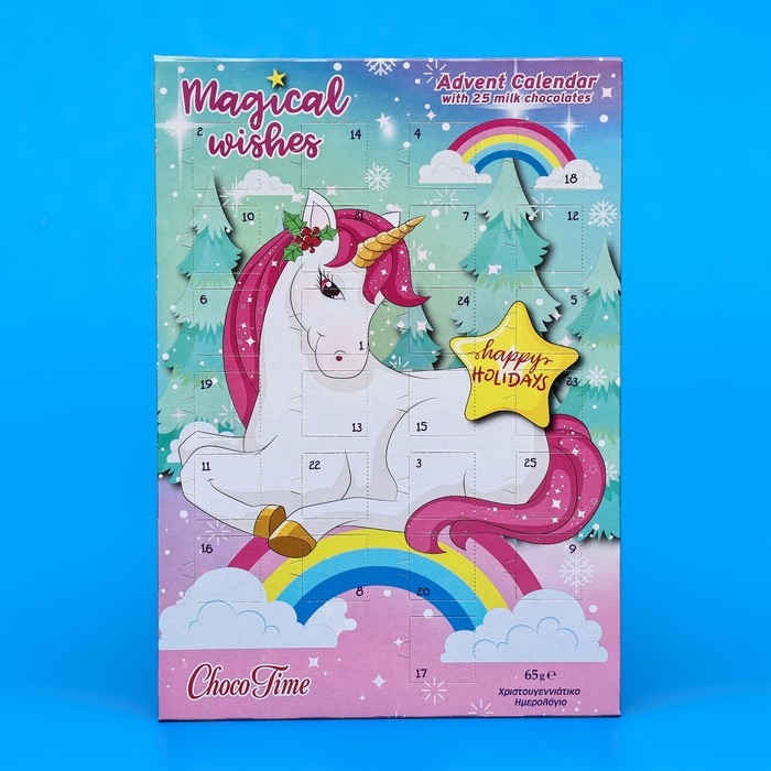 Новый год. Адвент-календарь ChokoTime " Волшебные пожелания единорога", 65 г