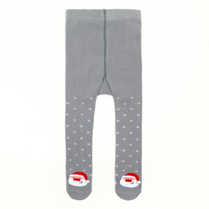 Новый год.Колготки Крошка Я Новый год.Колготки Крошка Я "Санта", серый, рост 74-80 см