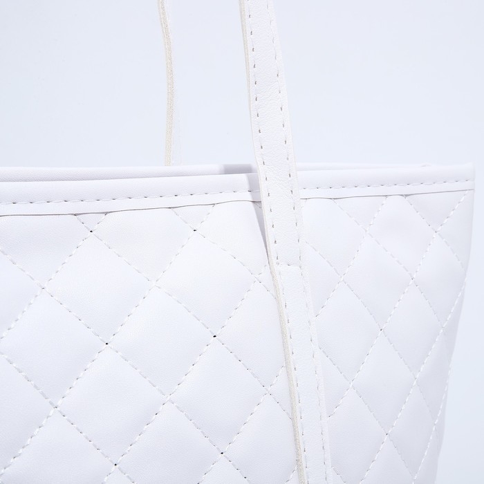 Сумка-шопер женская на молнии, цвет белый