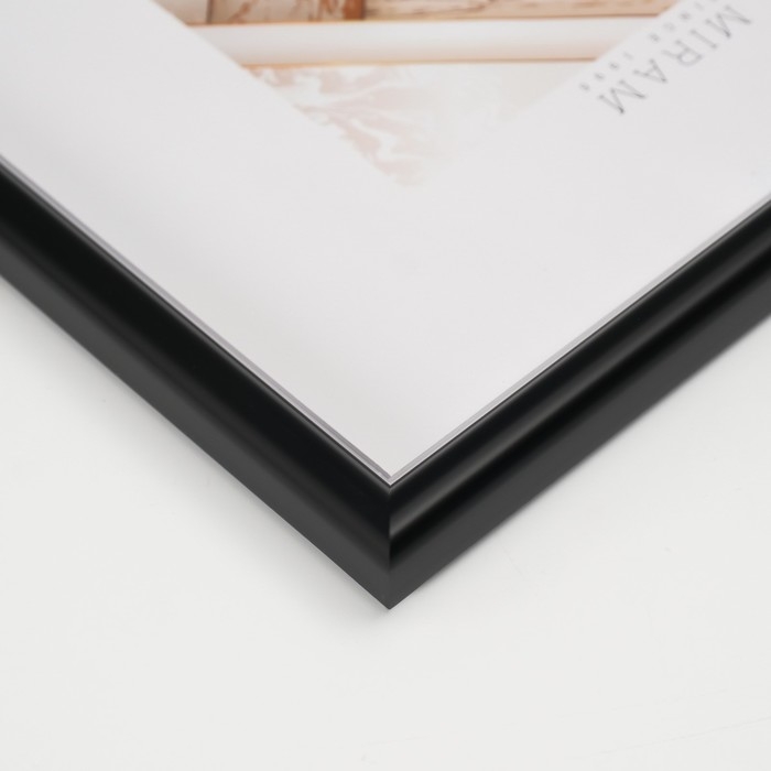 Фоторамка пластик Gallery 20х20 см, 636477-22, чёрный с серебром (пластиковый экран)