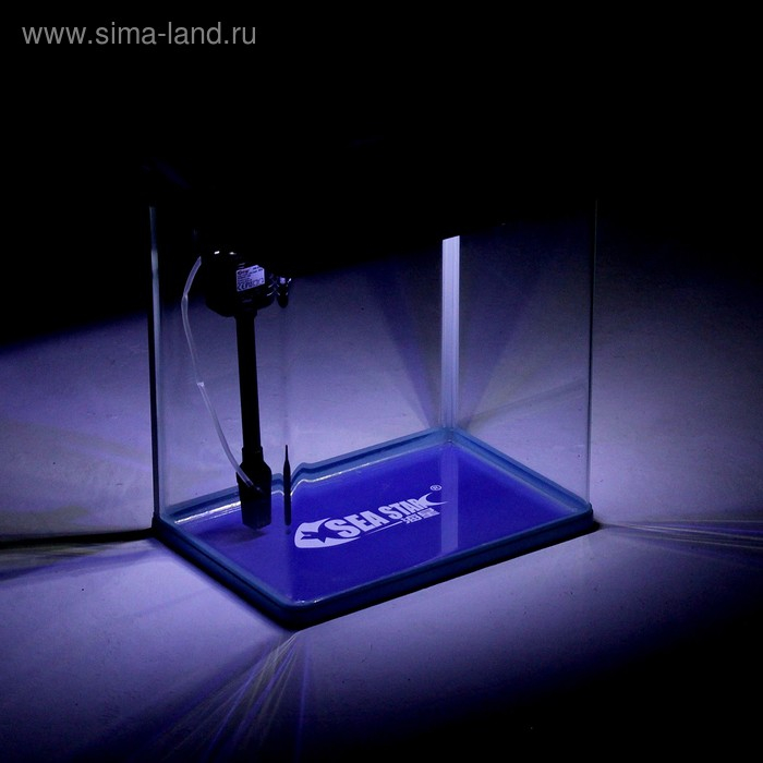 Аквариум SeaStar HX-390F в комплекте: LED-лампа 3х цветная, 7 режимов, фильтр, 30 л, голубой