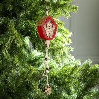 Ёлочная игрушка &laquo;Домик с Дедом Морозом&raquo;, от батареек, свечение тёплое белое