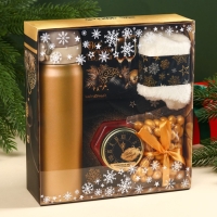 Подарочный набор новогодний «Все мечты сбудутся»:Чай новогодний чёрный 50 г., крем-мед с клубникой 120 г., носки 36 - 39 размер, термос 500 мл. Подарочный набор новогодний «Все мечты сбудутся»:Чай новогодний чёрный 50 г., крем-мед с клубникой 120 г., носки 36 - 39 размер, термос 500 мл.