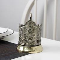 Подстаканник &laquo;Герб РФ&raquo;, d=61 мм, латунный