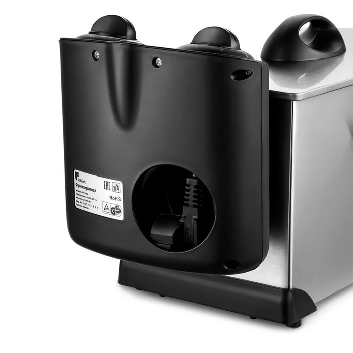 Фритюрница Kitfort KT-4052, 2000 Вт, 6 л, корзины 2 л, 130-190 &deg;C, серо-чёрная