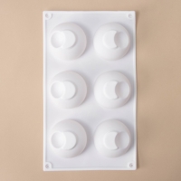 Форма для муссовых десертов и выпечки Доляна &laquo;Десерт с фруктами&raquo;, 30&times;17,5&times;4,5 см, 6 ячеек (d=7 см), цвет белый