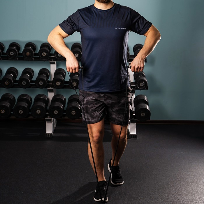 Эспандер ONLYTOP для лыжника, боксёра, двойная резина с жёсткими ручками Эспандер ONLYTOP для лыжника, боксёра, двойная резина с жёсткими ручками