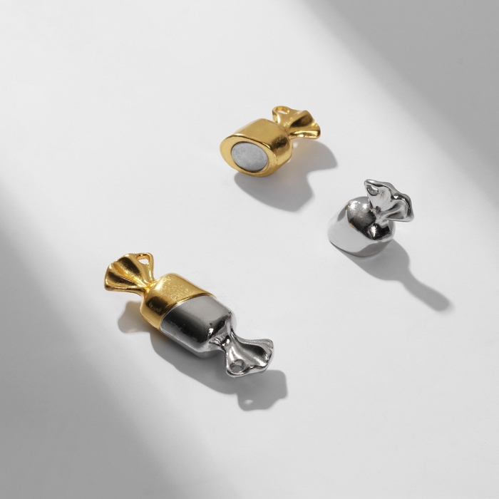 Замок магнитный «Конфета» (набор 2шт), цвет серебристо-золотой Замок магнитный «Конфета» (набор 2шт), цвет серебристо-золотой