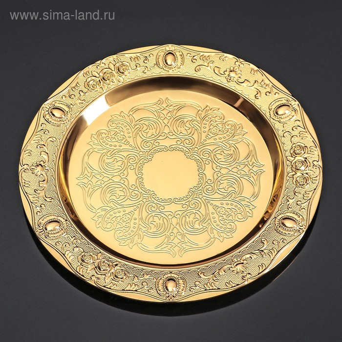 Набор сервировочный &laquo;Роскошь. Золото&raquo;, 8 предметов: кувшин 250 мл, 6 рюмок, 20 мл, поднос, цвет золотой