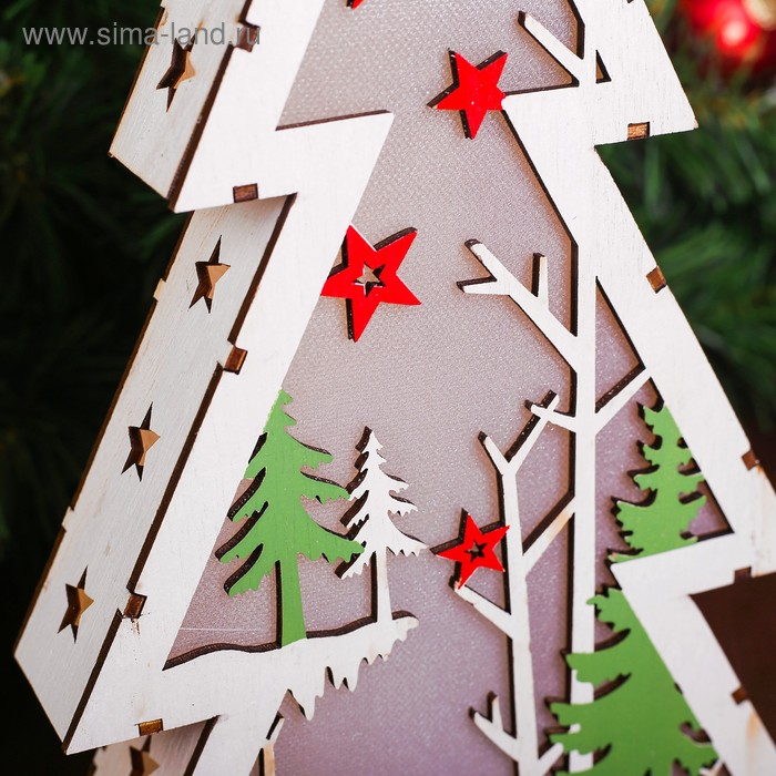 Декор с подсветкой «Большая ёлка», батарейки AAх2 (нет в комплекте), свечение желтое Декор с подсветкой «Большая ёлка», батарейки AAх2 (нет в комплекте), свечение желтое