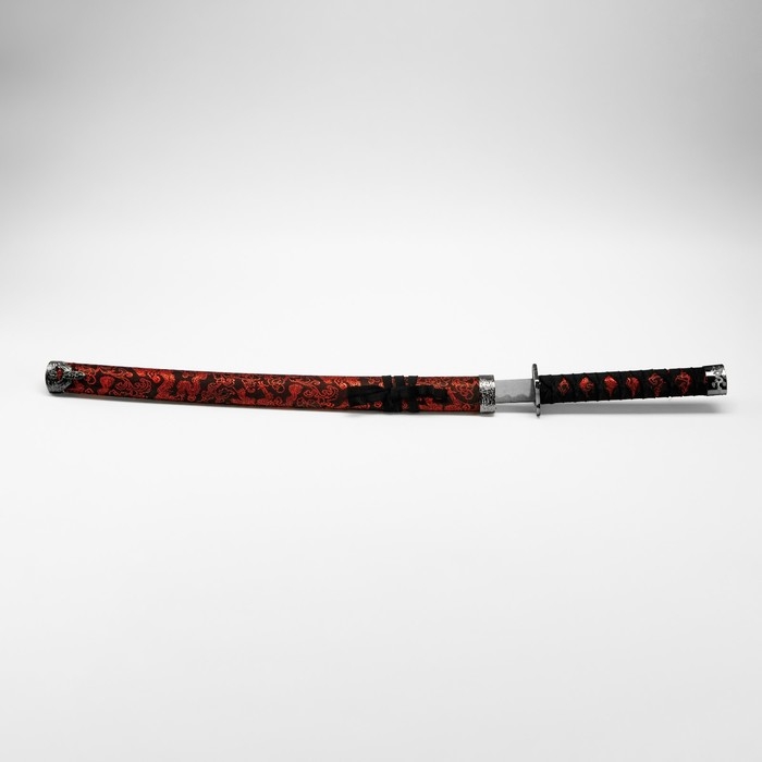 Сувенирное оружие &laquo;Катана&raquo;, красный цветочный узор на ножнах, 70 см