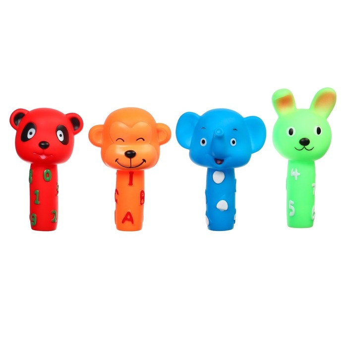 Набор резиновых игрушек для ванны &laquo;Малыши&raquo;, с пищалкой, 4 шт, Крошка Я