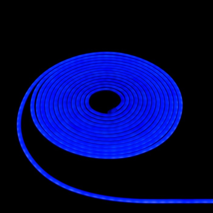 Гибкий неон Luazon Lighting 6 &times; 12 мм, IP65, 50 м, SMD2835, 120 LED/м, 12 В, свечение синее