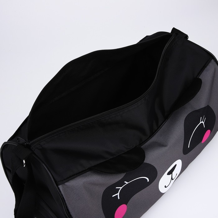 Сумка детская спортивная для девочки &laquo;Панда с ушками&raquo;, 40х21х24 см, цвет чёрный