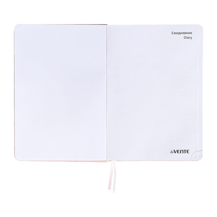 Ежедневник недатированный A5 136 листов, кожзам deVENTE. Elizabeth, твердая обложка с поролоном, перфорация, ляссе, блок 70, розовый