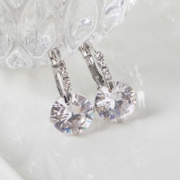 Серьги &laquo;Циркония&raquo; мини, круг, цвет белый в серебре