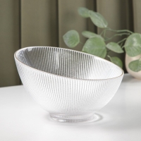 Салатник стеклянный &laquo;Орион&raquo;, 1,7 л, d=22 см, цвет перламутровый