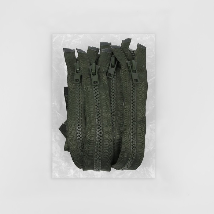 Молния &laquo;Трактор&raquo;, №8, разъёмная, 2 замка, замки автомат, 100 см, цвет хаки, цена за 1 штуку