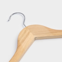 Плечики - вешалки для брюк и юбок Доляна, 45&times;27 см, 3 шт, с зажимами, деревянные сорт С, широкие плечики