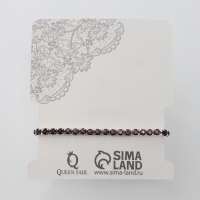 Браслет со стразами &laquo;Лёд&raquo; 1 ряд, цвет тёмно-фиолетовый в серебре, L=7 см