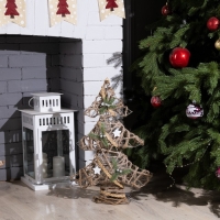 Светодиодная фигура «Ёлка» 38 × 55 × 13 см, металл, текстиль, батарейки ААх2 (не в комплекте), свечение тёплое белое Светодиодная фигура «Ёлка» 38 × 55 × 13 см, металл, текстиль, батарейки ААх2 (не в комплекте), свечение тёплое белое