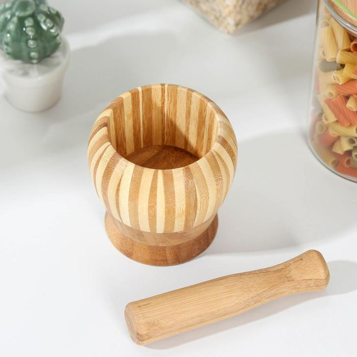 Ступка с пестиком Доляна &laquo;Полоски&raquo;, 11&times;10&times;10 см