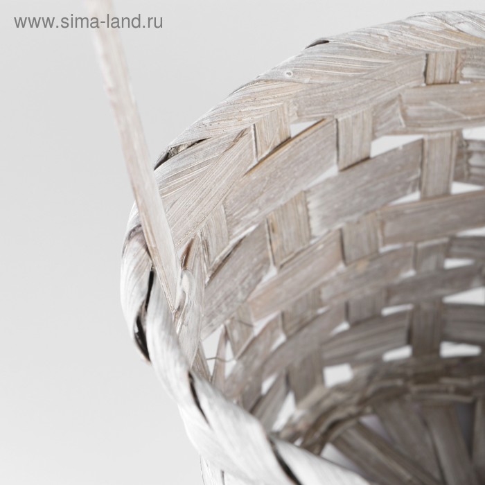 Корзина плетеная, бамбук, D13xH9.5/28 см, серый