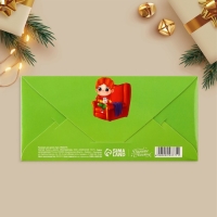 Конверт для денег деревянный резной &laquo;Тепла и Уюта в Новом году&raquo;, ёлка в окне, 16.5 х 8 см, Новый год