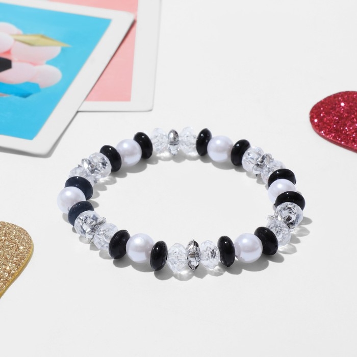 Браслет детский «Выбражулька» ундина, цвет черно-белый Браслет детский «Выбражулька» ундина, цвет черно-белый