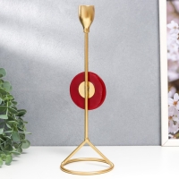 Подсвечник металл на 1 свечу "Мраморный круг. Розовый закат" золото 29х9,5х9,5 см