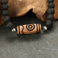 Браслет из лавы с бусиной Дзи &laquo;Четыре благодати&raquo; №3