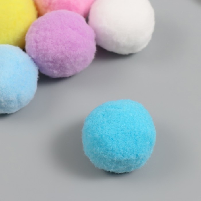 Декор для творчества "Помпончики. Пастель"  d=4 см набор 6 шт