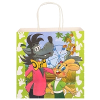 Пакет подарочный, 22х22х11 см, крафт, упаковка, Ну, погоди