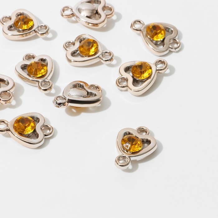 Коннектор «Сердце» 2,2×1,6×0,7 см, (набор 10 шт.), цвет золото Коннектор «Сердце» 2,2×1,6×0,7 см, (набор 10 шт.), цвет золото