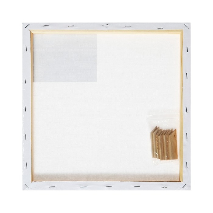 Холст на подрамнике 1,6х30х30 см, хлопок 100%, акриловый грунт, мелкозернистый, 280г/м&sup2;