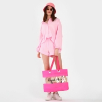 Сумка женская пляжная Tropical vibes, 50х35х11 см, розовый цвет Сумка женская пляжная Tropical vibes, 50х35х11 см, розовый цвет