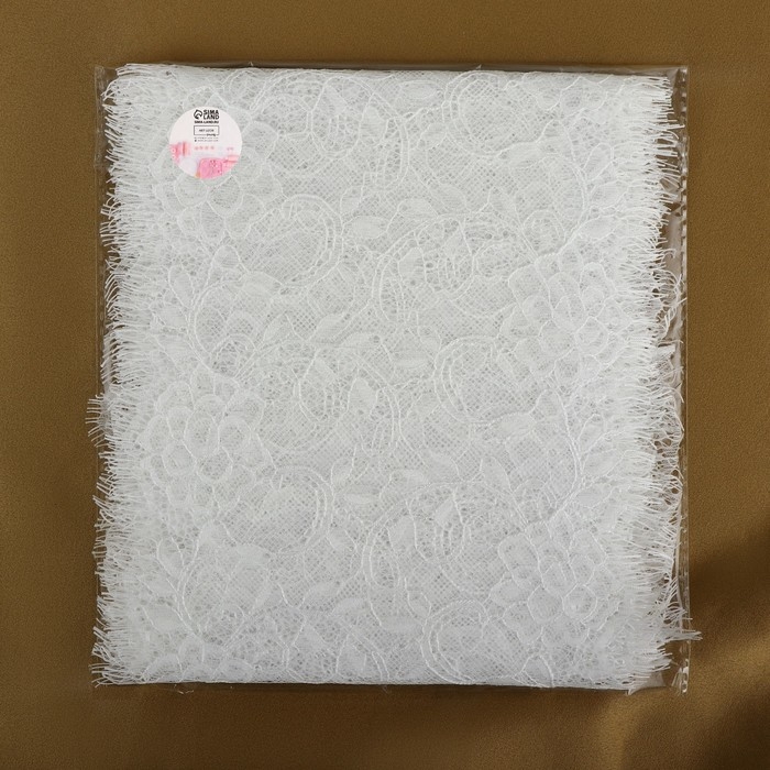 Кружево реснички, 165 мм × 3 ± 0,5 м, цвет белый Кружево реснички, 165 мм × 3 ± 0,5 м, цвет белый