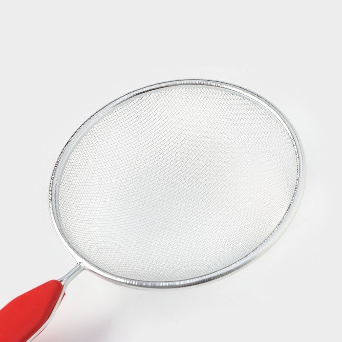 Сито для просеивания Доляна &laquo;Хозяюшка&raquo;, d=12 см, цвет красный