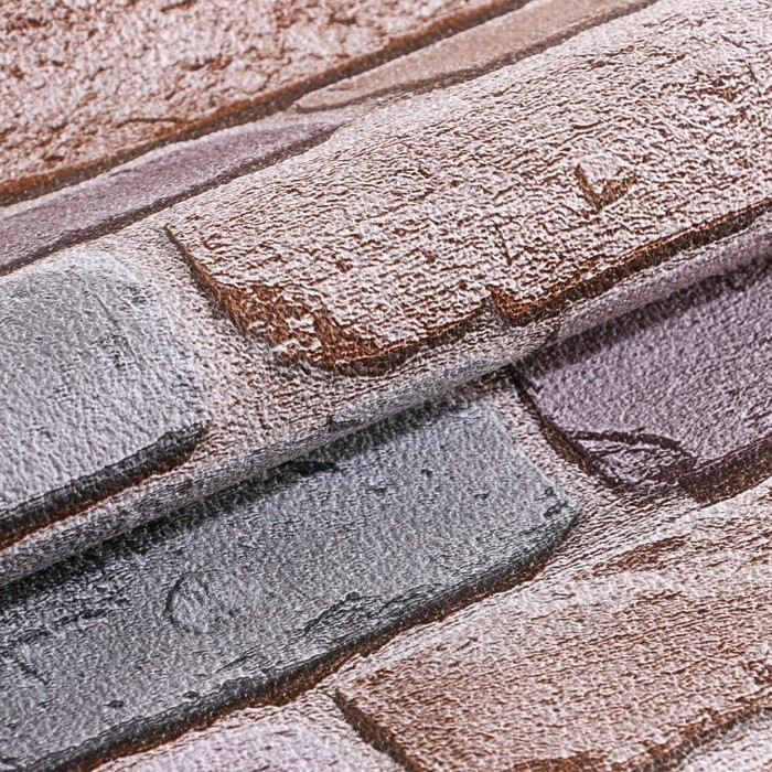 Бумажные обои Кирпичи 301-02, 0,53х10,05м, розовый/сиреневый/серый Бумажные обои Кирпичи 301-02, 0,53х10,05м, розовый/сиреневый/серый