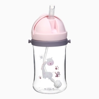 Поильник - непроливайка детский с силиконовой трубочкой и грузиком, от 9 мес., 350 мл., на ленте, цвет розовый, Крошка Я Поильник - непроливайка детский с силиконовой трубочкой и грузиком, от 9 мес., 350 мл., на ленте, цвет розовый, Крошка Я