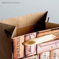 Пакет подарочный крафтовый упаковка под бутылку, «С пожеланиями!», 12 х 36 х 10 см Пакет подарочный крафтовый упаковка под бутылку, «С пожеланиями!», 12 х 36 х 10 см