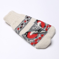 Варежки женские шерстяные, цвет белый, размер 20-22 Варежки женские шерстяные, цвет белый, размер 20-22