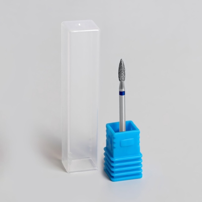 Фреза алмазная для маникюра &laquo;Пламя&raquo;, средняя зернистость, 2,3 &times; 8 мм, в пластиковом футляре