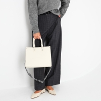 Сумка женская тоут на молнии, цвет белый