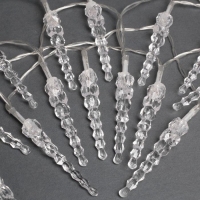 Гирлянда &laquo;Нить&raquo; 3 м с насадками &laquo;Сосульки 7.5 см&raquo;, IP20, прозрачная нить, 20 LED, батарейки AAх3 (нет в комплекте), свечение мульти