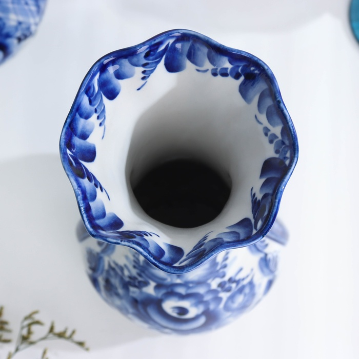 Ваза &laquo;Катерина&raquo;, 11&times;11&times;30 см, гжель