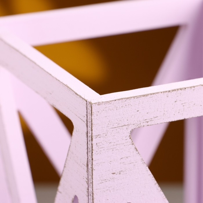 Кашпо деревянное 14&times;14&times;26 см "Фонарь Хай-тек Прованс", Сиреневый