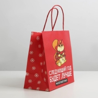 Пакет подарочный новогодний &laquo;Следующий год будет лучше&raquo;, 22 х 22 х 11 см